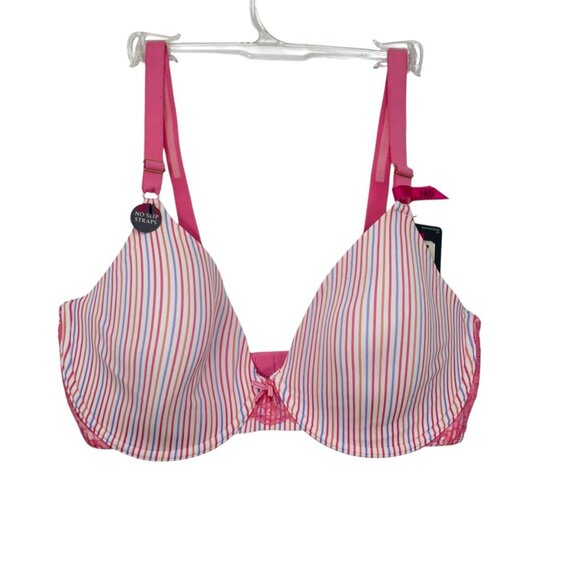 Maidenform Extra Coverage T-Shirt Women Bra 40C Pink Stripe Everyday Comfort Fit - Picture 5 of 9